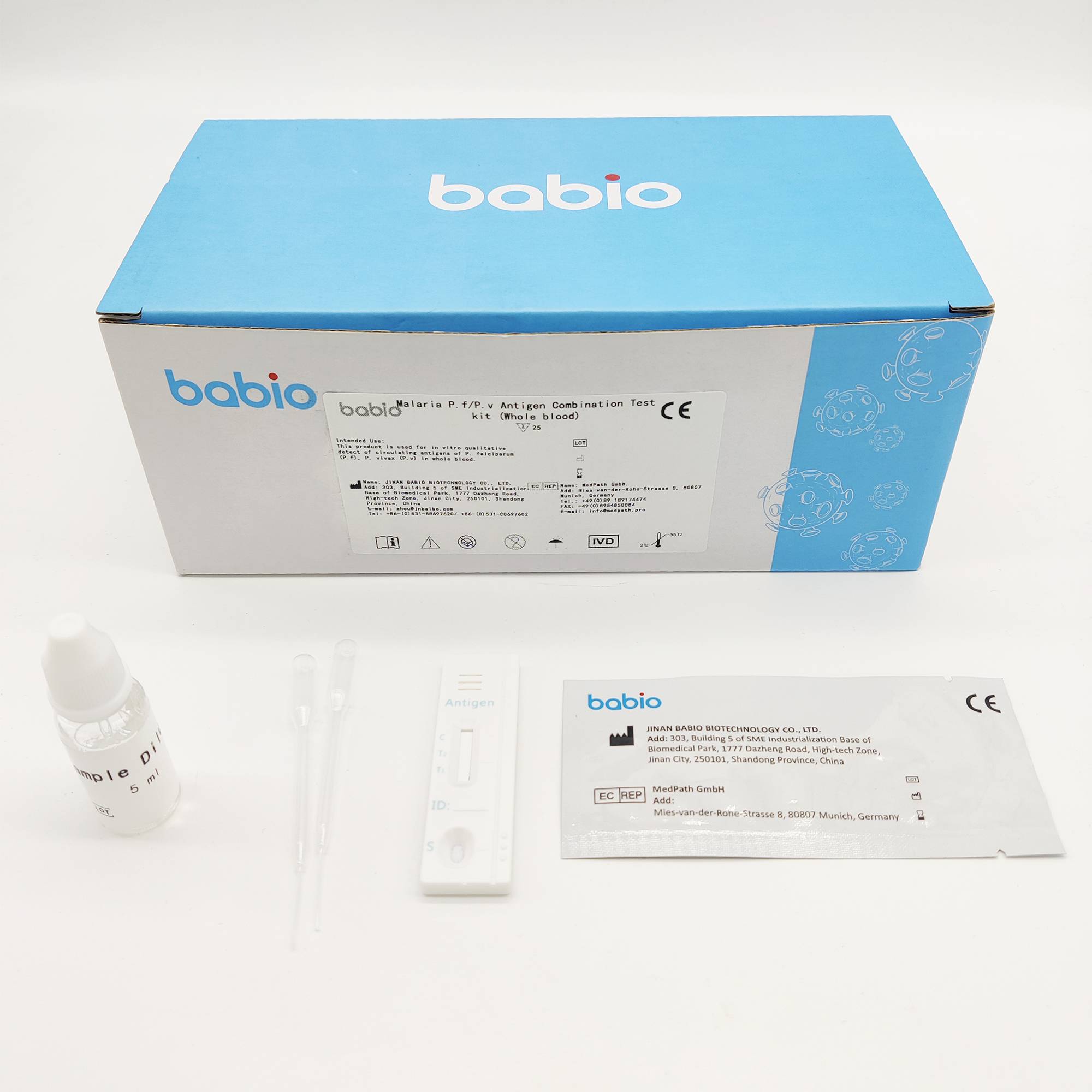 Malaria P.f/P.v Antigenoen Konbinazio Test kit (odol osoa)